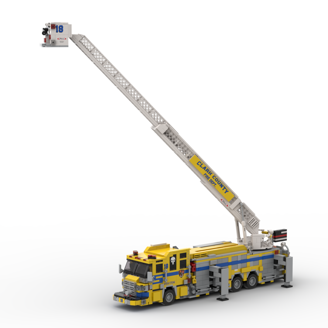 Clark County FD Truck 18 | 2015 Pierce Quantum Tower brick model, view 5