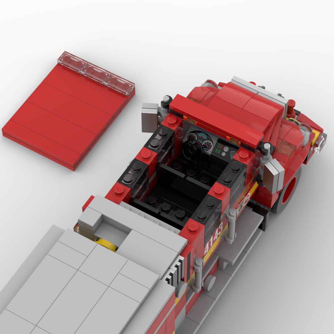 LA County FD Engine 4143 | 2019 BME International Type III Brush Engine brick model, view 6