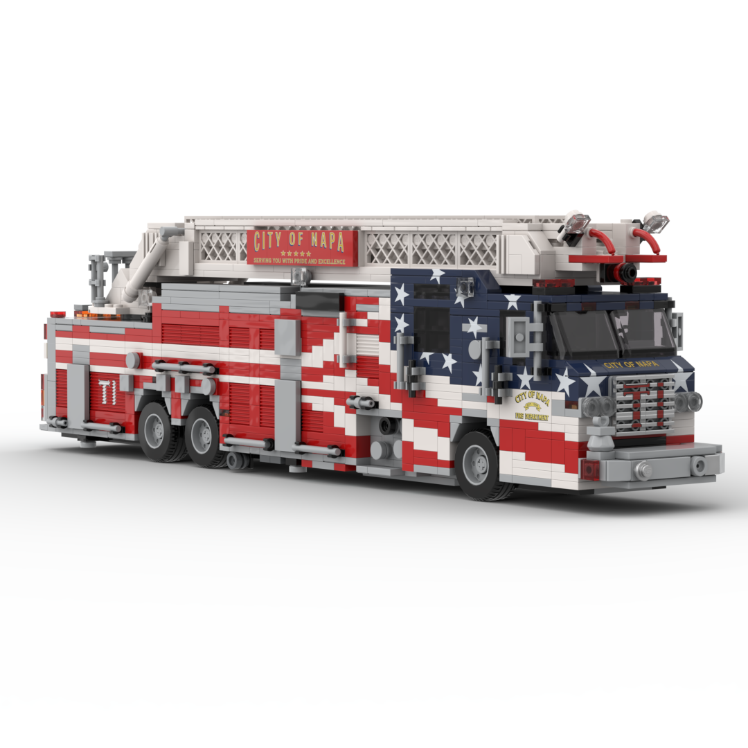 Napa City FD Truck 1 | 2012 Pierce Velocity Rear Mount Aerial brick model, view 3