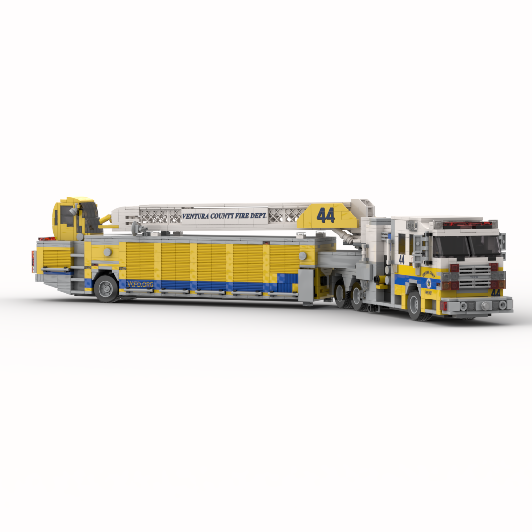 Ventura County FD Quint 44 | 2017 Rosenbauer Commander Tiller brick model, view 2