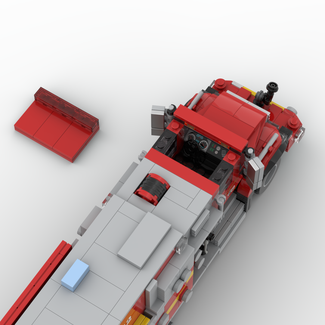LA County FD Tender 32 | 2017 Rosenbauer-Freightliner Tender brick model, view 4