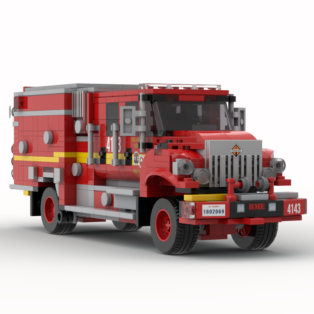 LA County FD Engine 4143 | 2019 BME International Type III Brush Engine brick model, view 5
