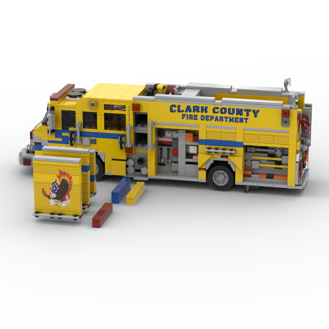 Clark County FD Engine 18 | 2022 Pierce Impel PUC Structure Engine brick model, view 2