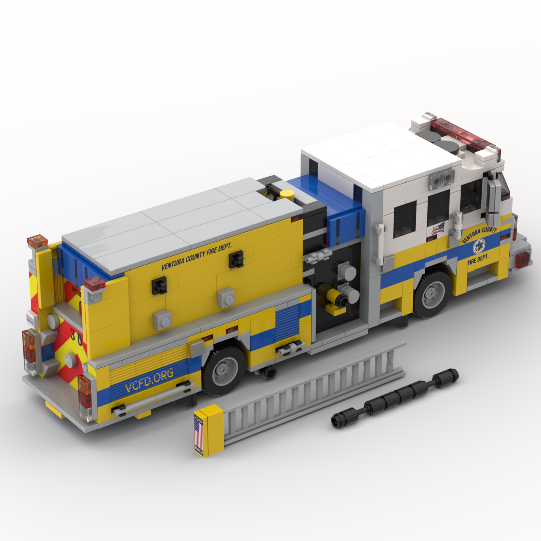 Ventura County FD Engine 30 | 2015 Rosenbauer Commander Structure Engine brick model, view 6
