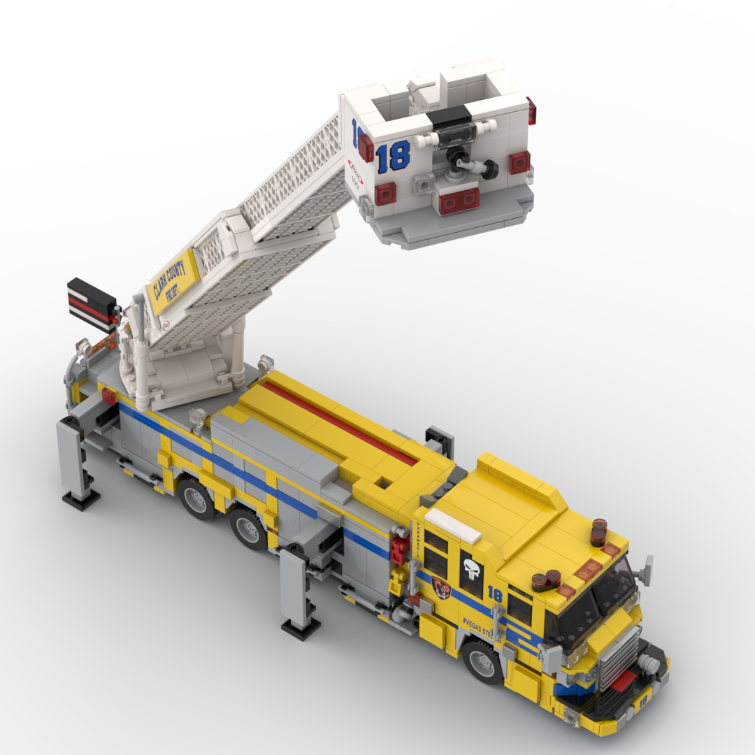 Clark County FD Truck 18 | 2015 Pierce Quantum Tower brick model, view 6
