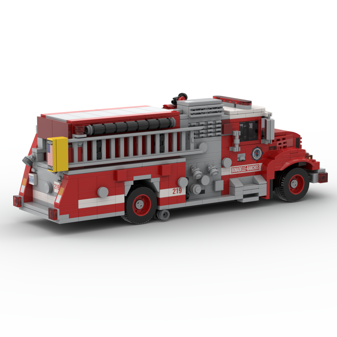 Madera County FD Ex-Engine 219 | 1999 International-KME Type 2 Structure Engine brick model, view 3