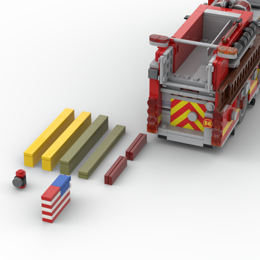 LA County FD Engine 66 | 2006 KME Predator Severe Service Structure Engine brick model, view 6