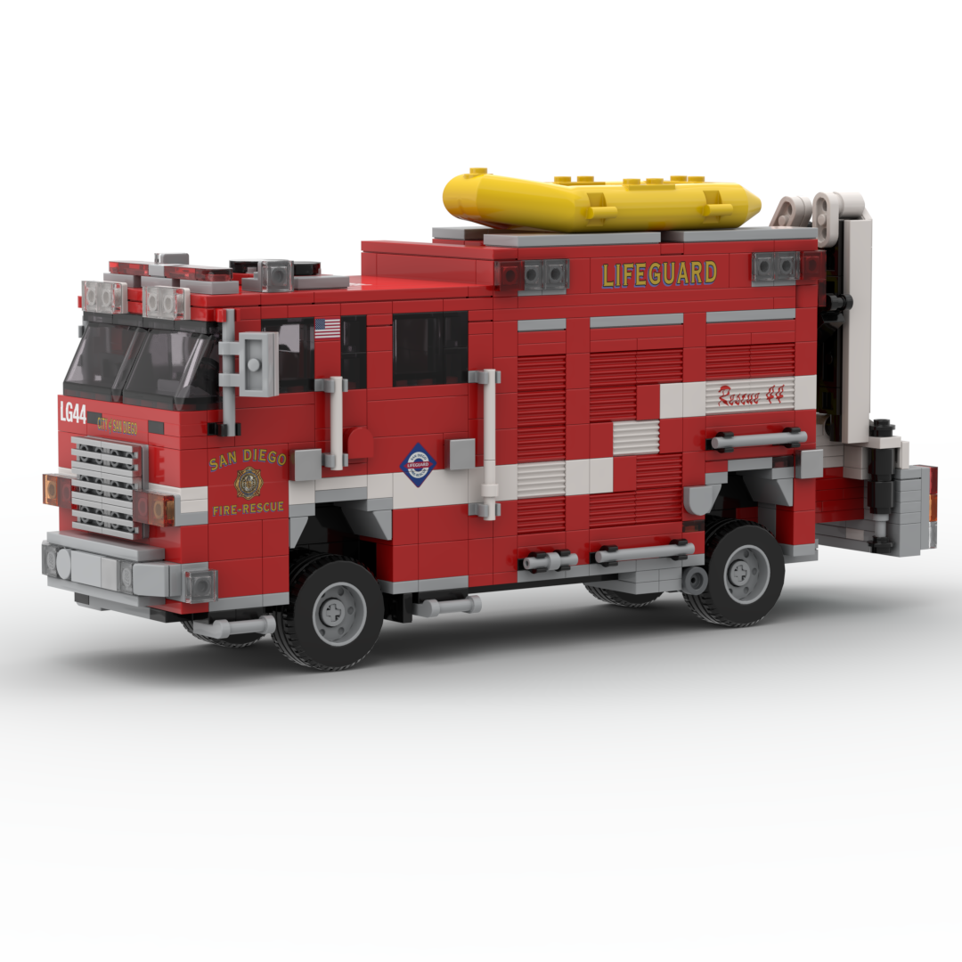 San Diego F&R Lifeguard Rescue 44 | 2015 Pierce Saber Heavy Rescue brick model