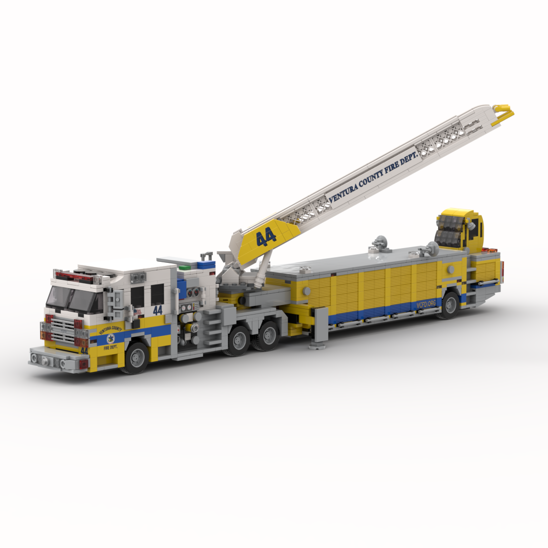Ventura County FD Quint 44 | 2017 Rosenbauer Commander Tiller brick model, view 3