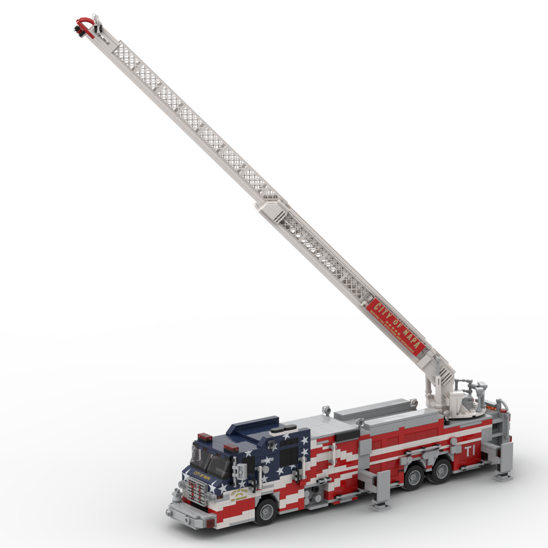 Napa City FD Truck 1 | 2012 Pierce Velocity Rear Mount Aerial brick model, view 5