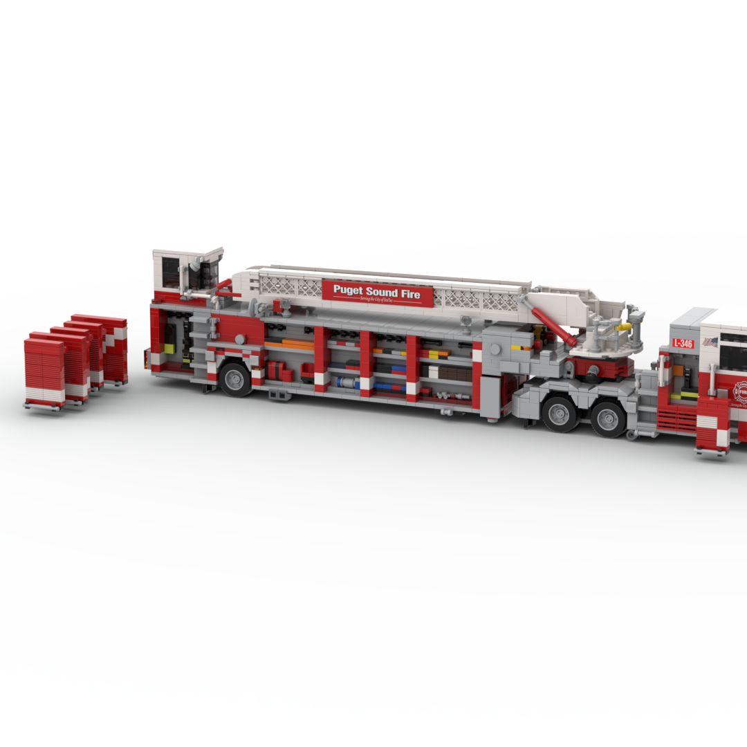 Puget Sound RFA Ladder 346 | 2015 Pierce Arrow XT Tandem Axle Tiller brick model, view 4
