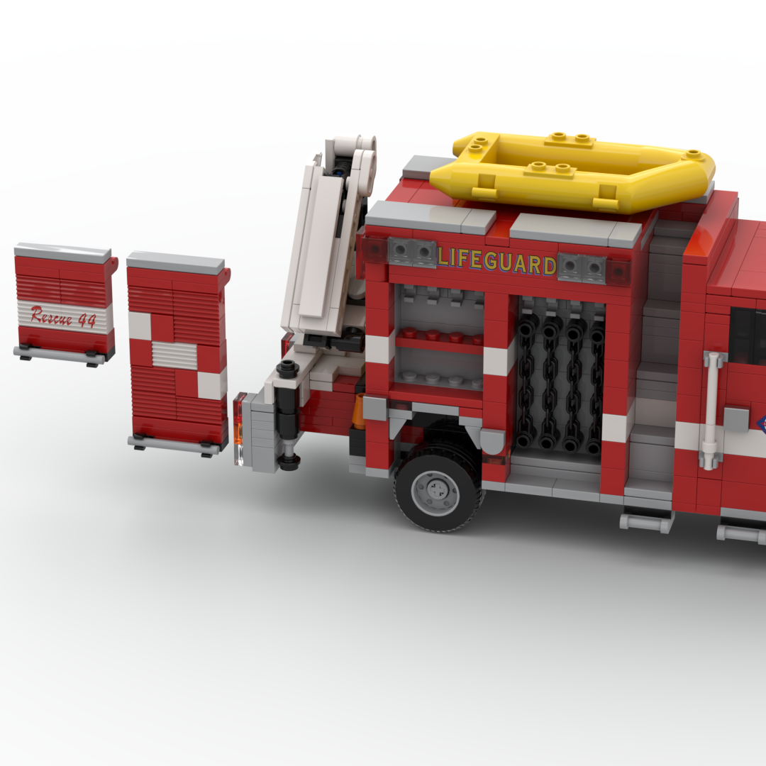 San Diego F&R Lifeguard Rescue 44 | 2015 Pierce Saber Heavy Rescue brick model, view 4