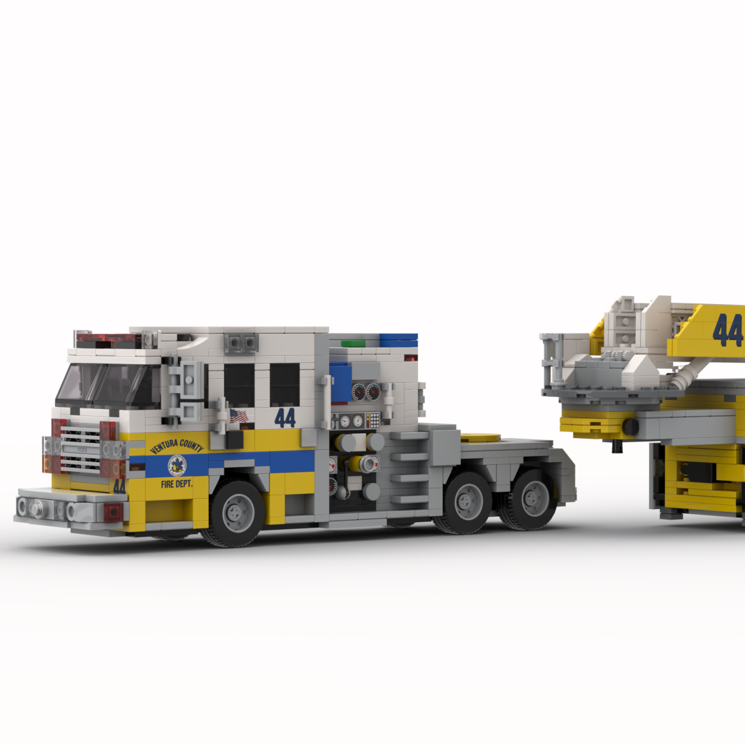 Ventura County FD Quint 44 | 2017 Rosenbauer Commander Tiller brick model, view 5