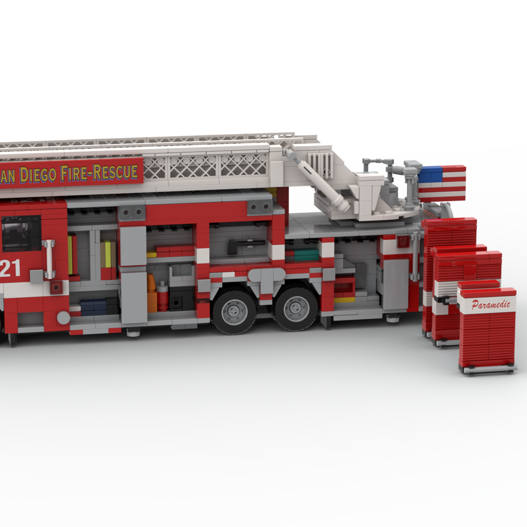 San Diego F&R Trucks 11, 21 & 40 | 2016-2017 Pierce Arrow XT Rear Mount Aerial brick model, view 3