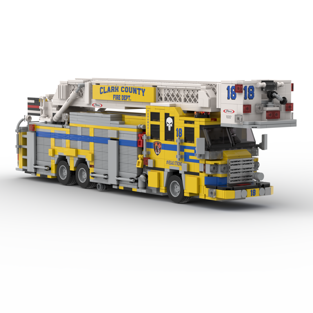 Clark County FD Truck 18 | 2015 Pierce Quantum Tower brick model, view 3