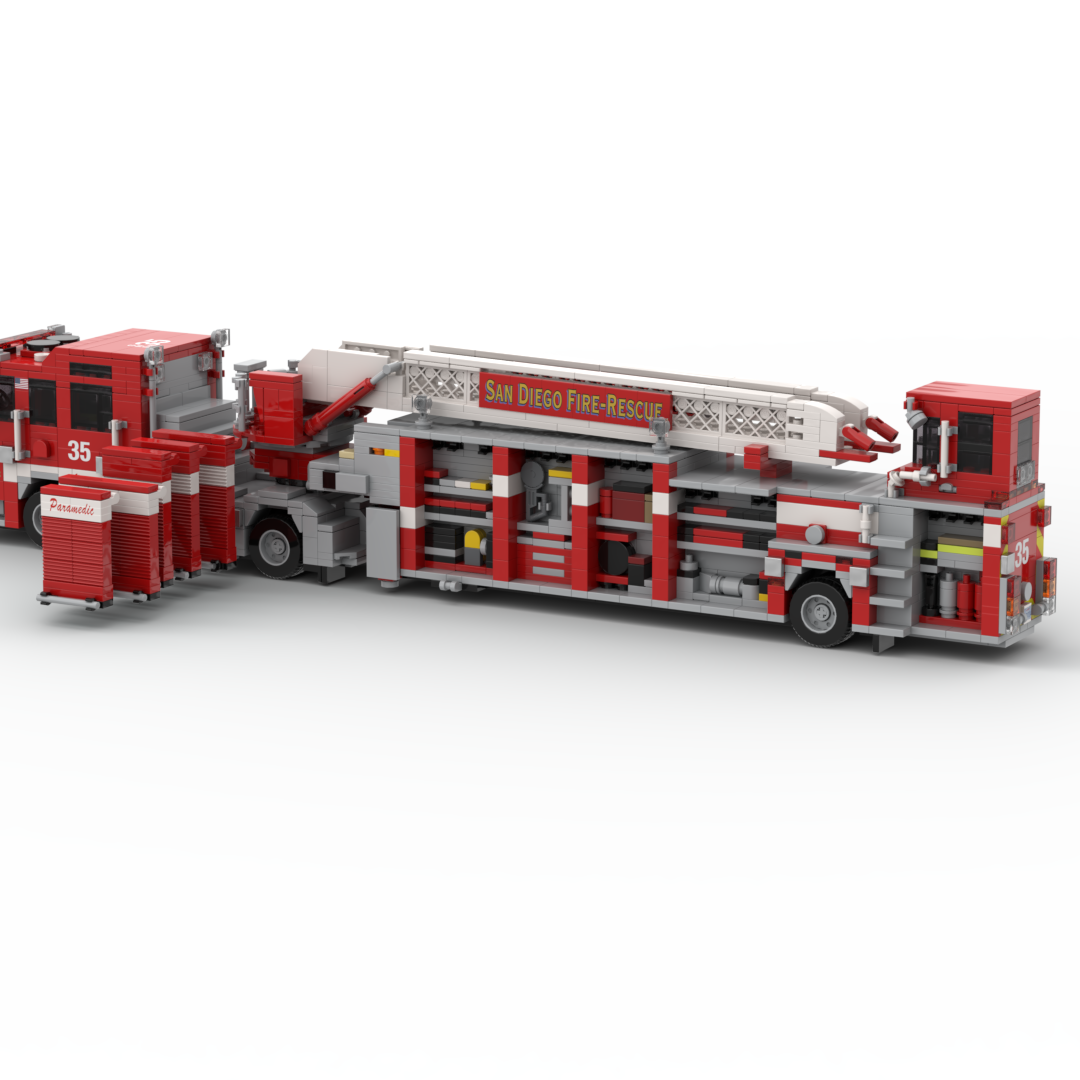 San Diego F&R Trucks 21, 28 & 35 | 2020-2025 Pierce Arrow XT Tiller brick model, view 3