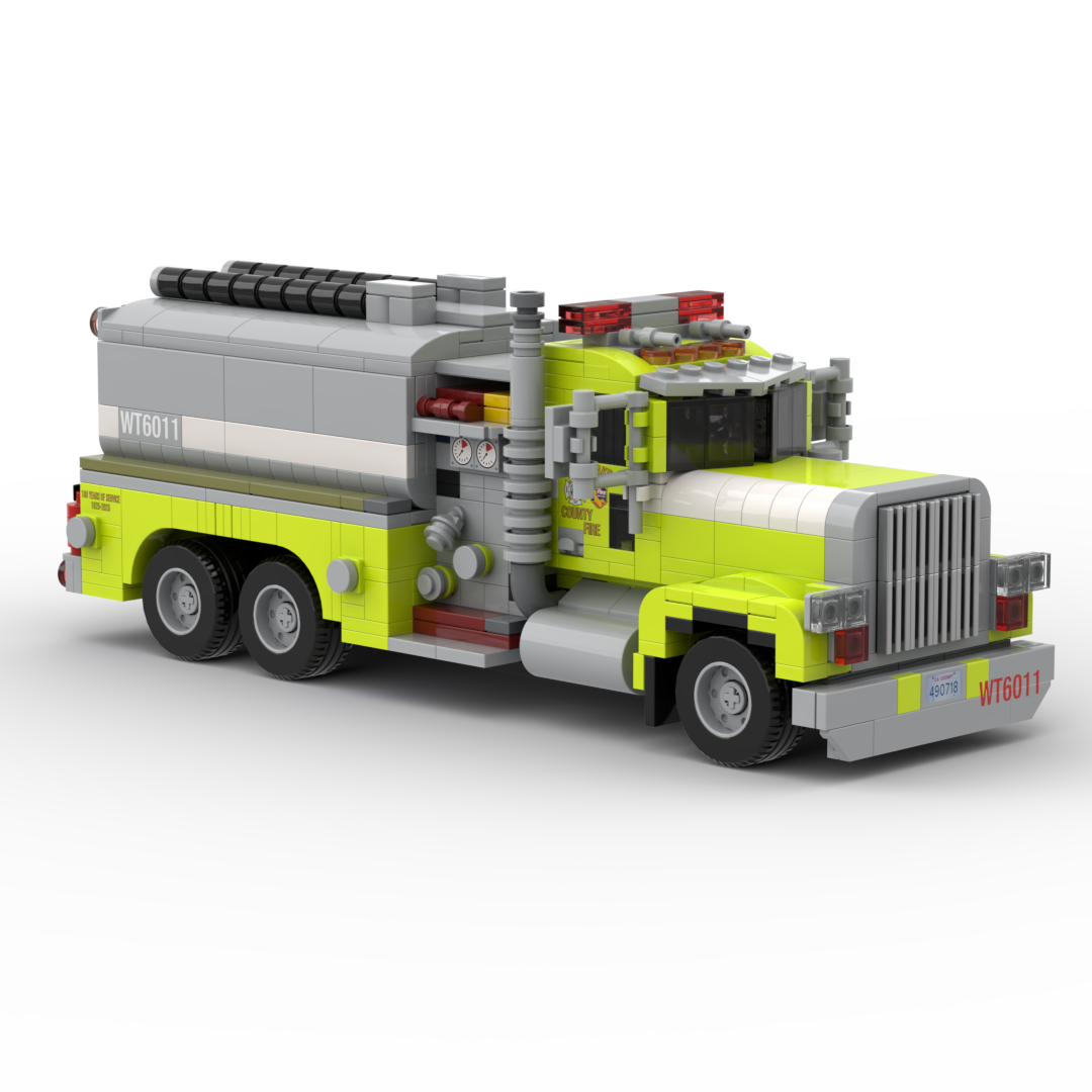 South Lake County FPD Tender 6011 | 1985 Peterbilt 359 Tender brick model, view 3