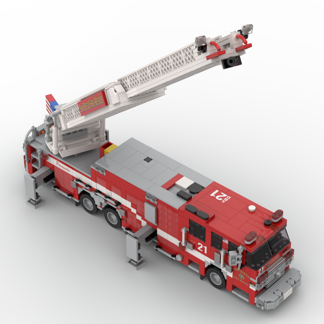 San Diego F&R Trucks 11, 21 & 40 | 2016-2017 Pierce Arrow XT Rear Mount Aerial brick model, view 7