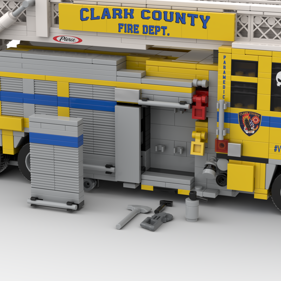 Clark County FD Truck 18 | 2015 Pierce Quantum Tower brick model, view 4