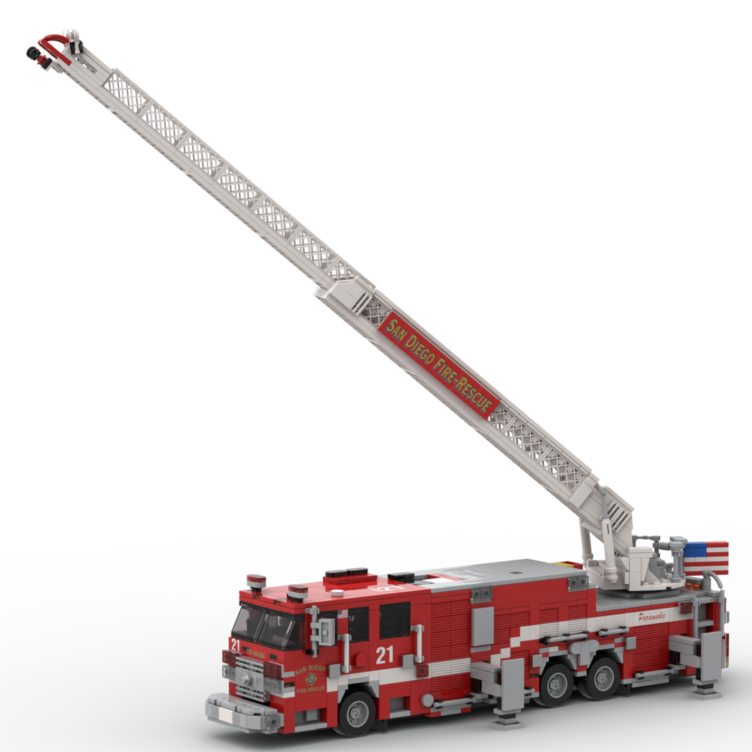 San Diego F&R Trucks 11, 21 & 40 | 2016-2017 Pierce Arrow XT Rear Mount Aerial brick model, view 6