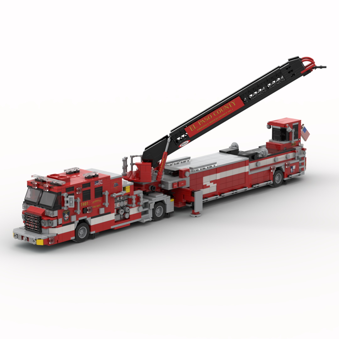 El Paso County ESD No. 2 Truck 401 | 2023 Pierce Quantum Tiller brick model, view 3