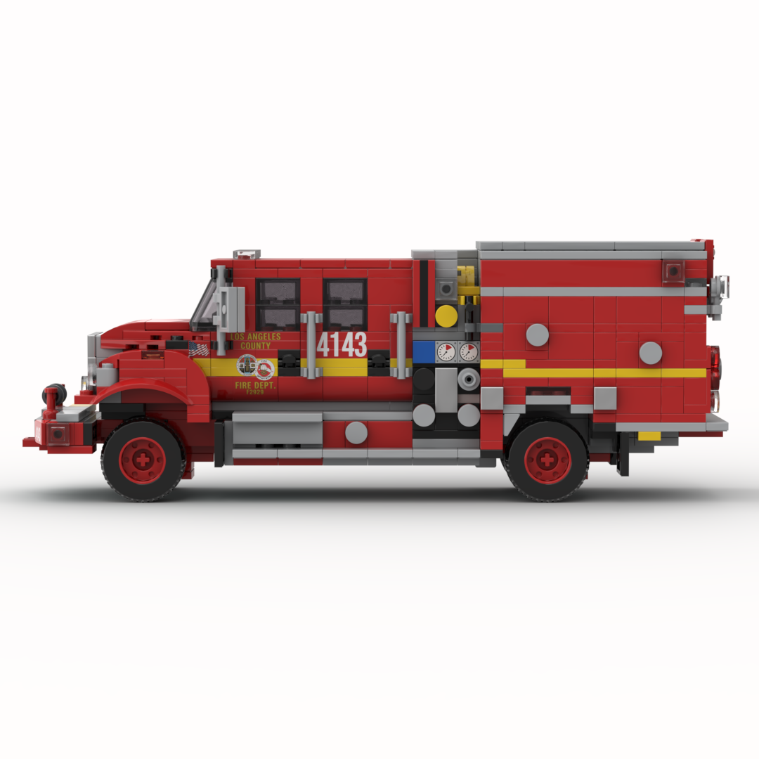 LA County FD Engine 4143 | 2019 BME International Type III Brush Engine brick model, view 2