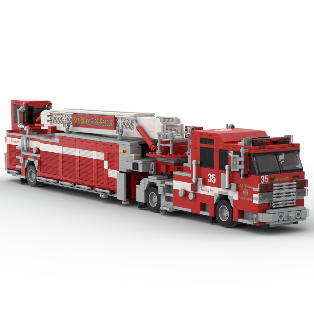 San Diego F&R Trucks 21, 28 & 35 | 2020-2025 Pierce Arrow XT Tiller brick model, view 4