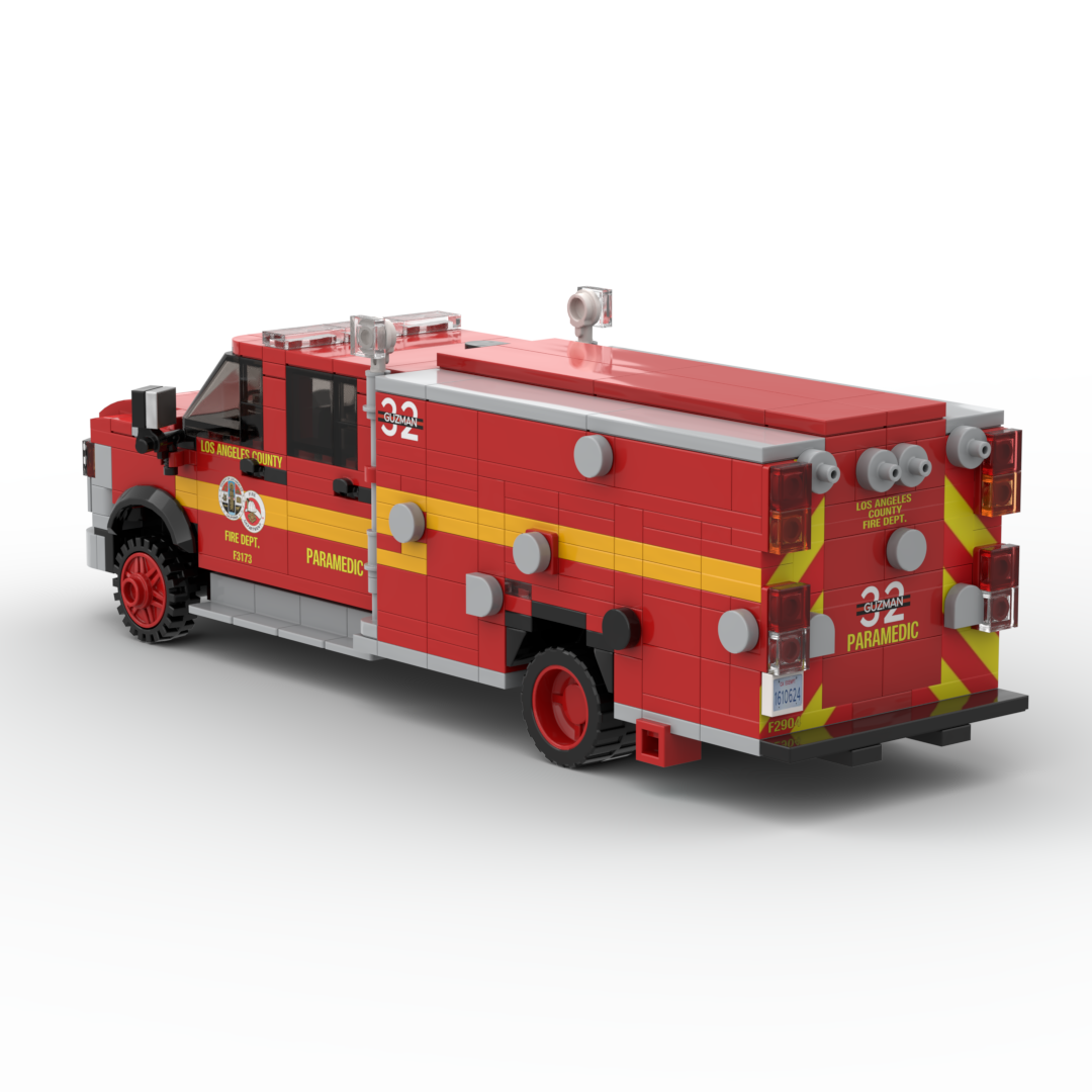 LA County FD Squads 32 & 36 | 2019-2023 RAM 4500 Squad brick model, view 2