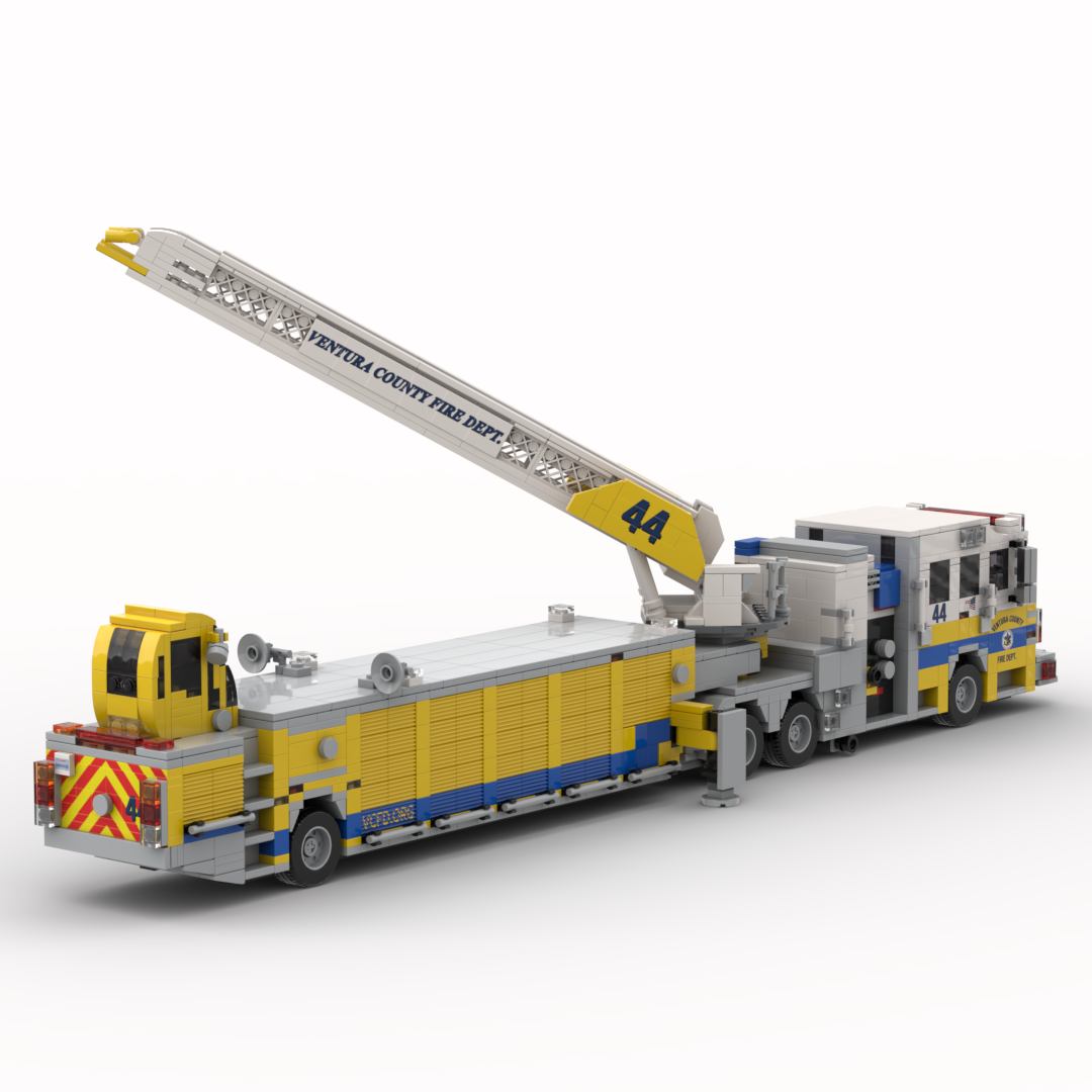 Ventura County FD Quint 44 | 2017 Rosenbauer Commander Tiller brick model, view 4