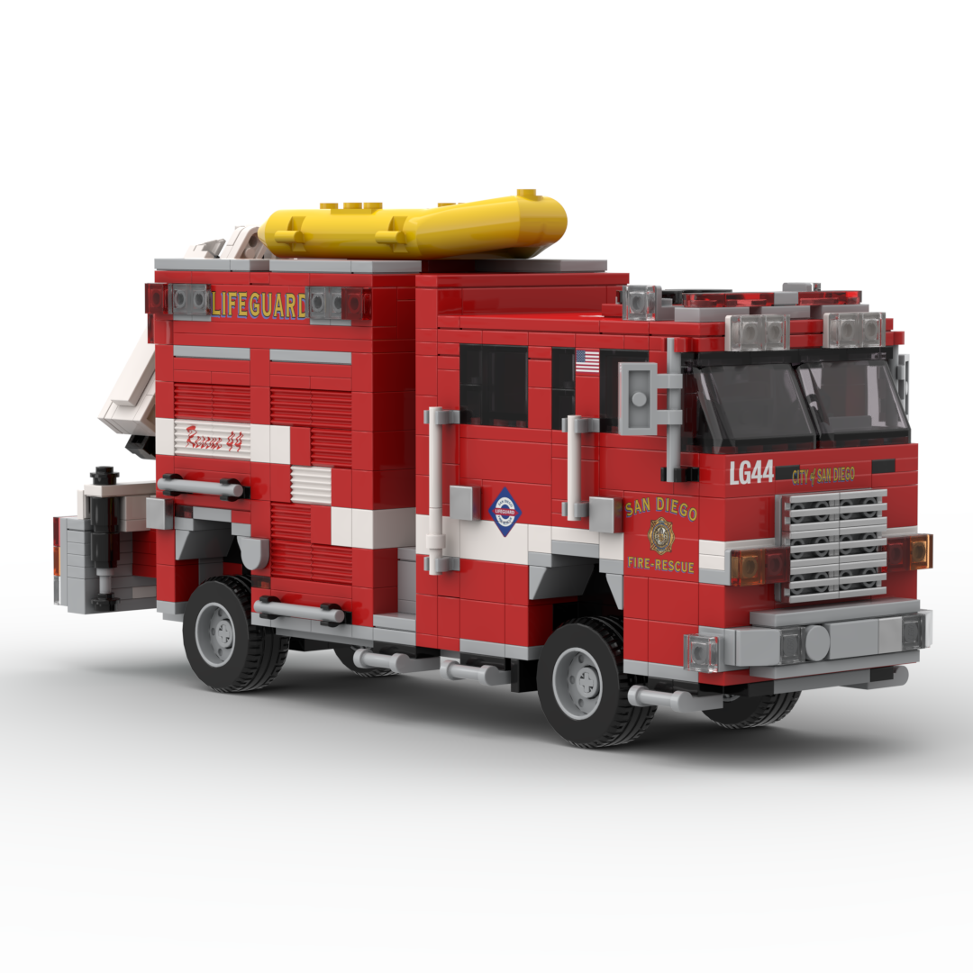 San Diego F&R Lifeguard Rescue 44 | 2015 Pierce Saber Heavy Rescue brick model, view 3