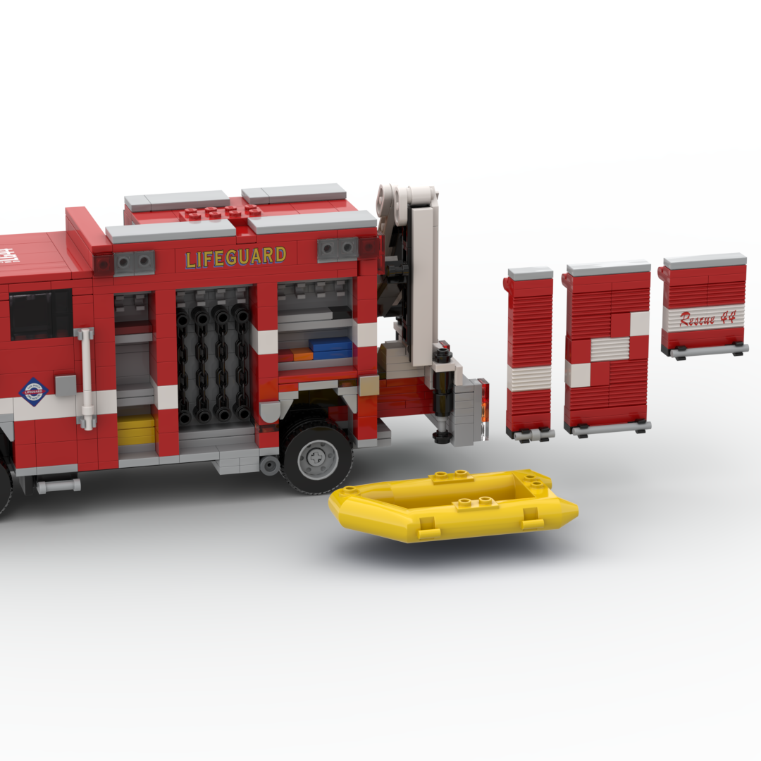 San Diego F&R Lifeguard Rescue 44 | 2015 Pierce Saber Heavy Rescue brick model, view 2