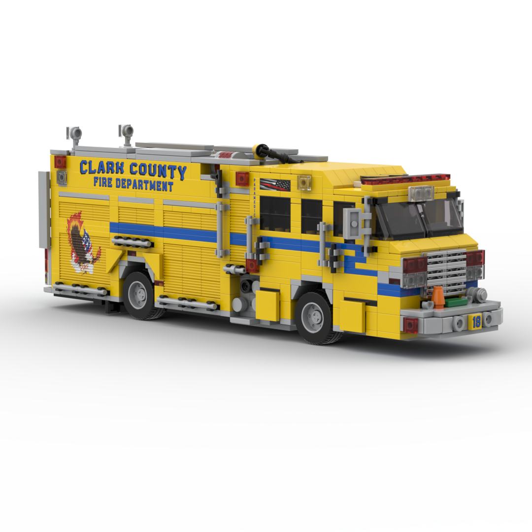 Clark County FD Engine 18 | 2022 Pierce Impel PUC Structure Engine brick model, view 3