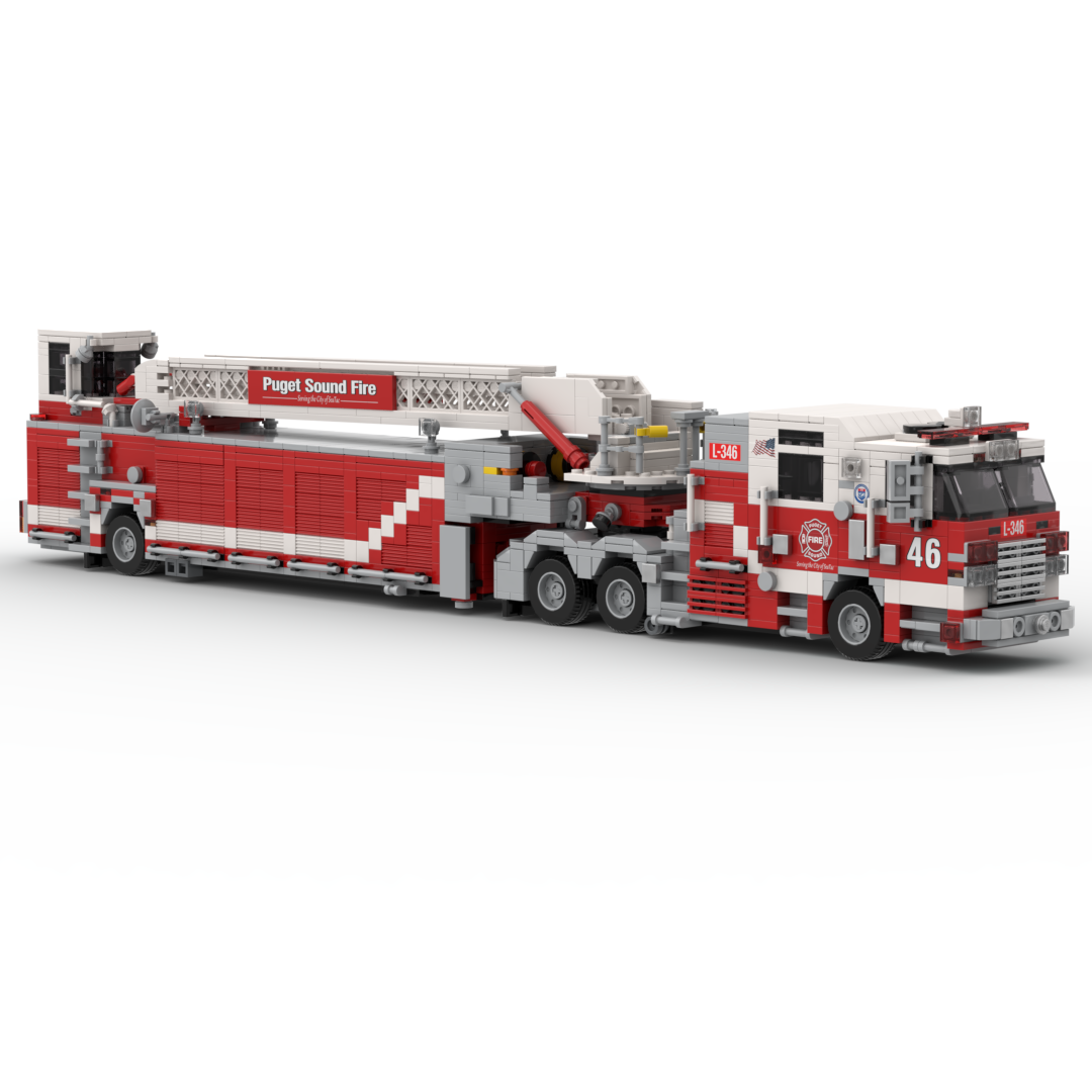 Puget Sound RFA Ladder 346 | 2015 Pierce Arrow XT Tandem Axle Tiller brick model, view 3