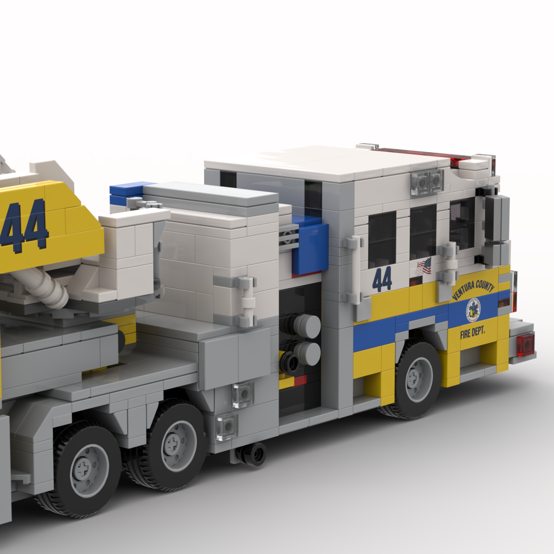 Ventura County FD Quint 44 | 2017 Rosenbauer Commander Tiller brick model, view 7