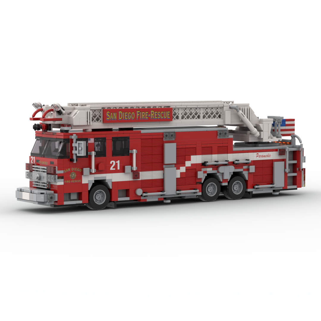 San Diego F&R Trucks 11, 21 & 40 | 2016-2017 Pierce Arrow XT Rear Mount Aerial brick model, view 2