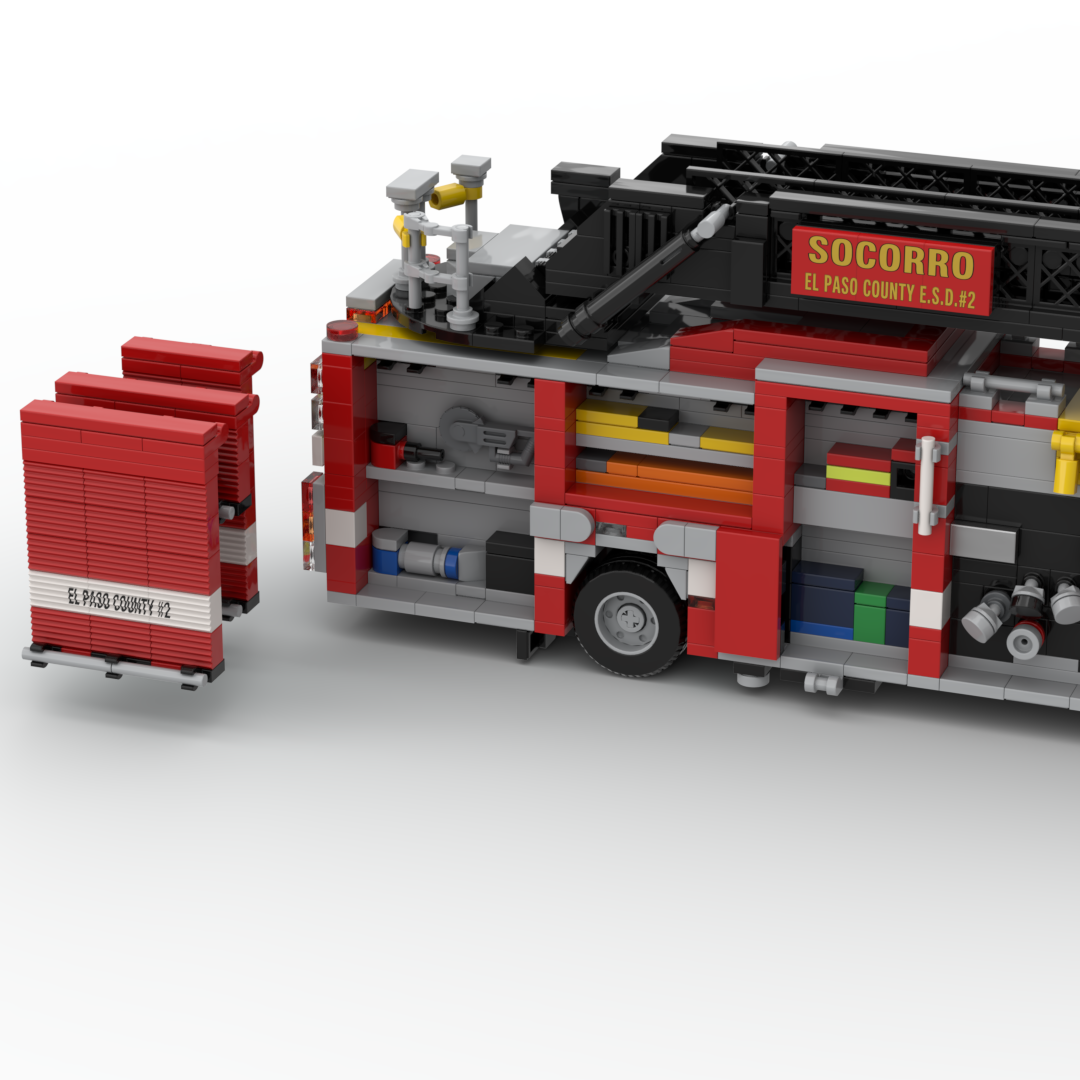 El Paso County ESD No. 2 Quint 701 | 2024 Pierce Enforcer Quint brick model, view 4