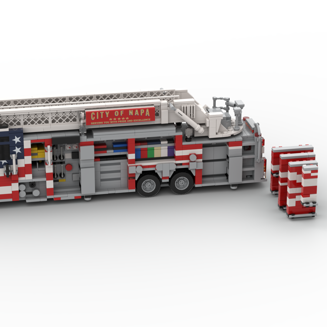 Napa City FD Truck 1 | 2012 Pierce Velocity Rear Mount Aerial brick model, view 2