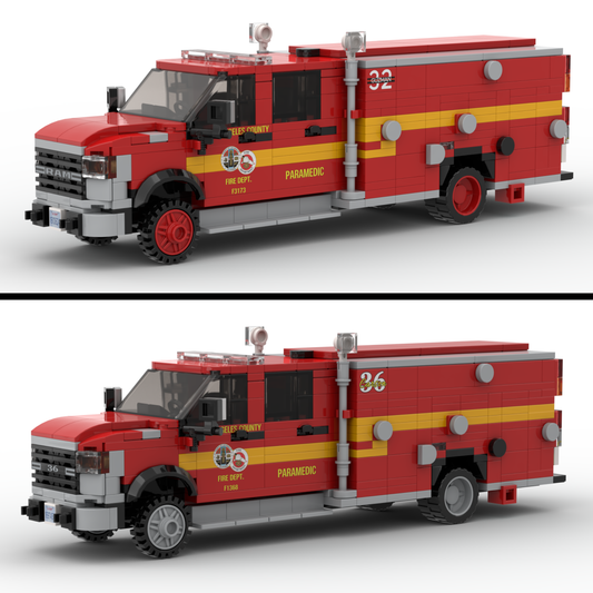 LA County FD Squads 32 & 36 | 2019-2023 RAM 4500 Squad brick model