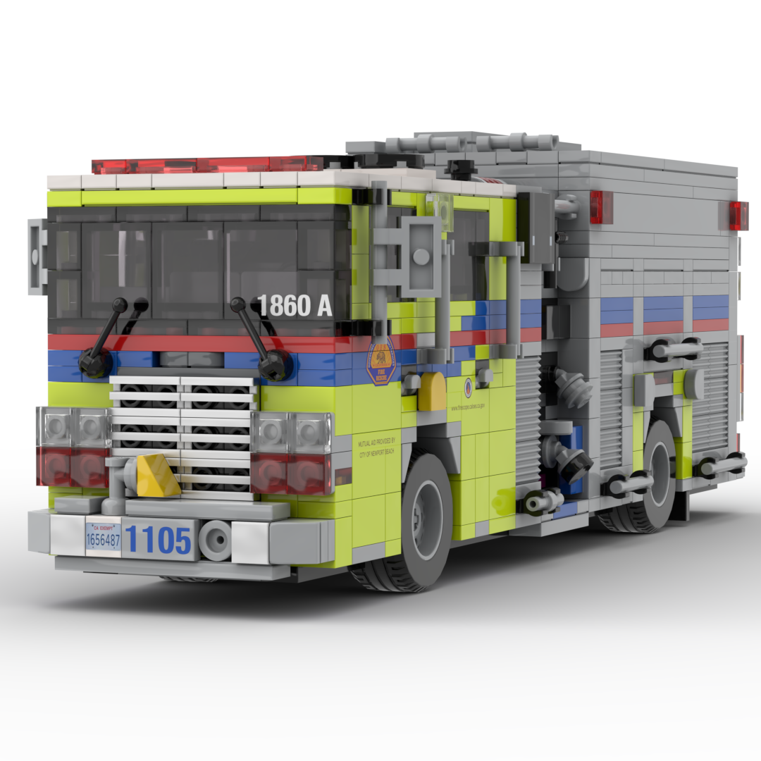 CAL OES Engine 1105 | 2022 HME 1871 Structure Engine brick model, view 6