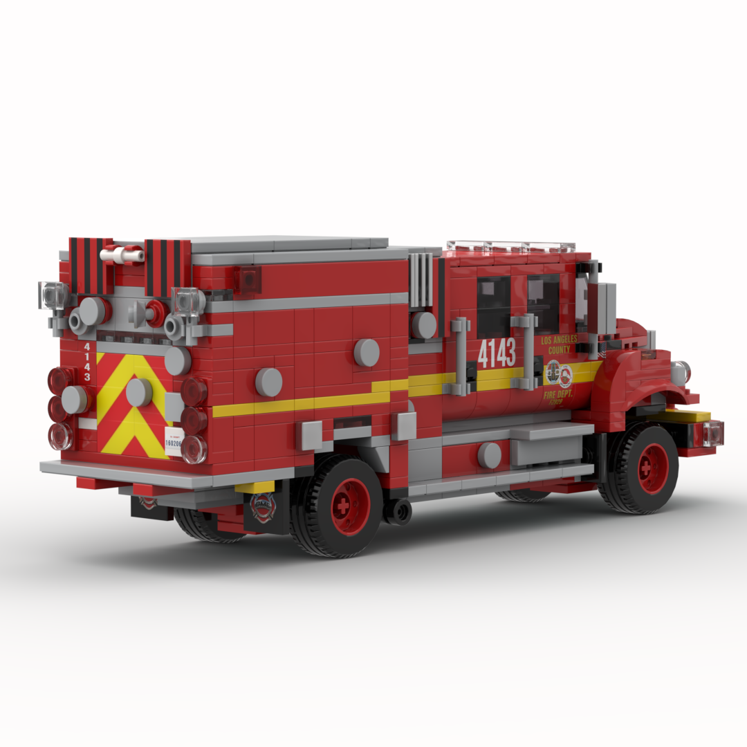 LA County FD Engine 4143 | 2019 BME International Type III Brush Engine brick model, view 4
