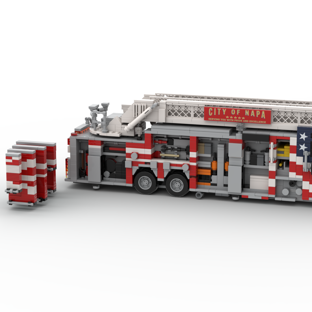 Napa City FD Truck 1 | 2012 Pierce Velocity Rear Mount Aerial brick model, view 4
