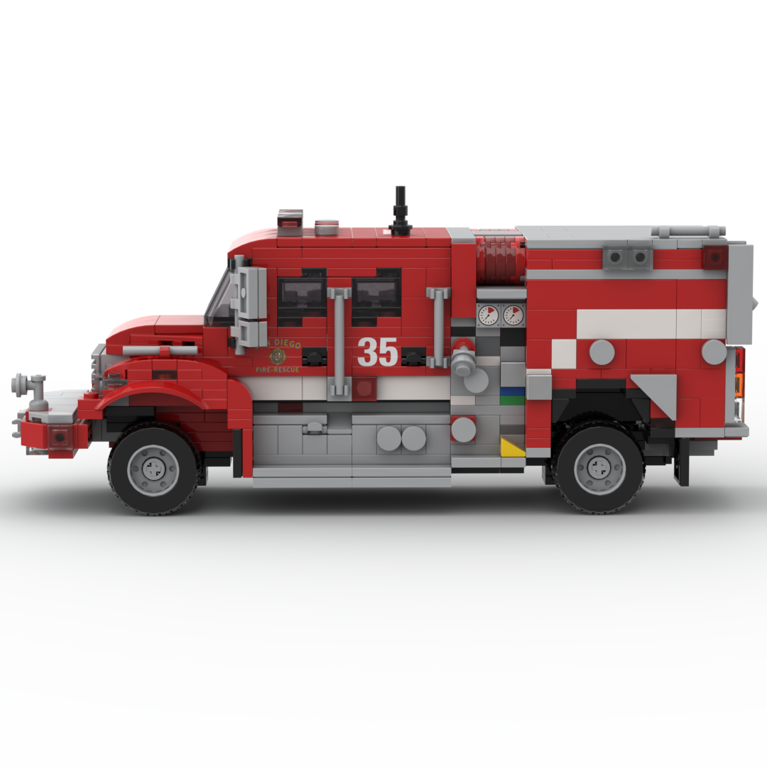 San Diego F&R Brush Engines 14, 35 & 43 | 2017 Pierce-Freightliner Type III Brush Engine brick model, view 3