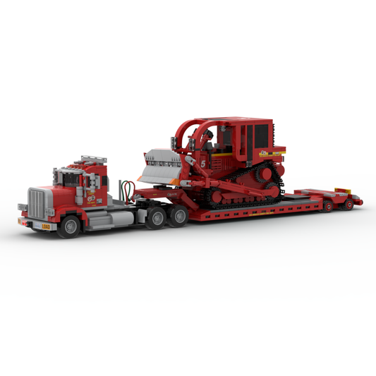 LA County FD Dozer Team 5 | Peterbilt 367 and CAT D8R brick model