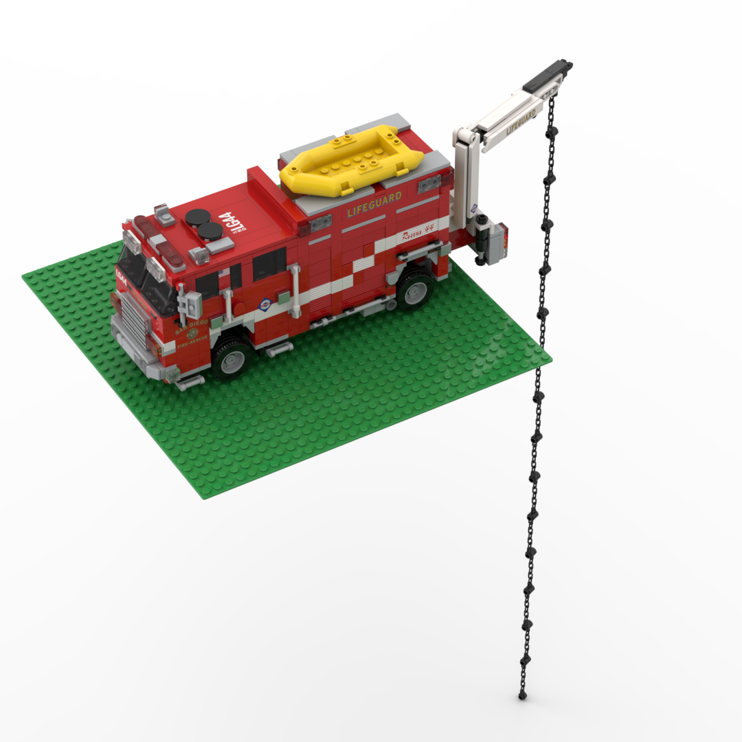 San Diego F&R Lifeguard Rescue 44 | 2015 Pierce Saber Heavy Rescue brick model, view 6