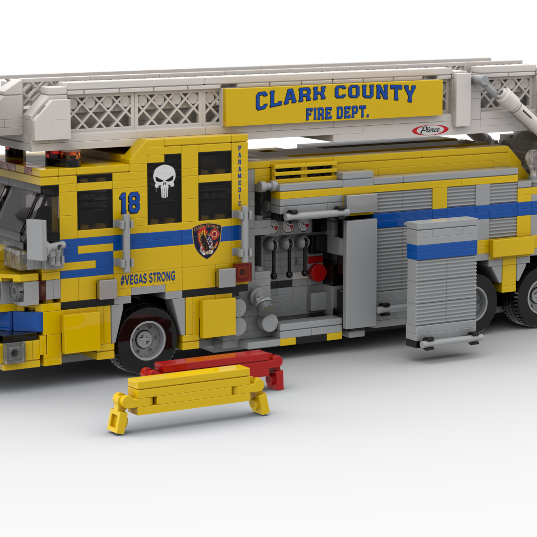 Clark County FD Truck 18 | 2015 Pierce Quantum Tower brick model, view 2