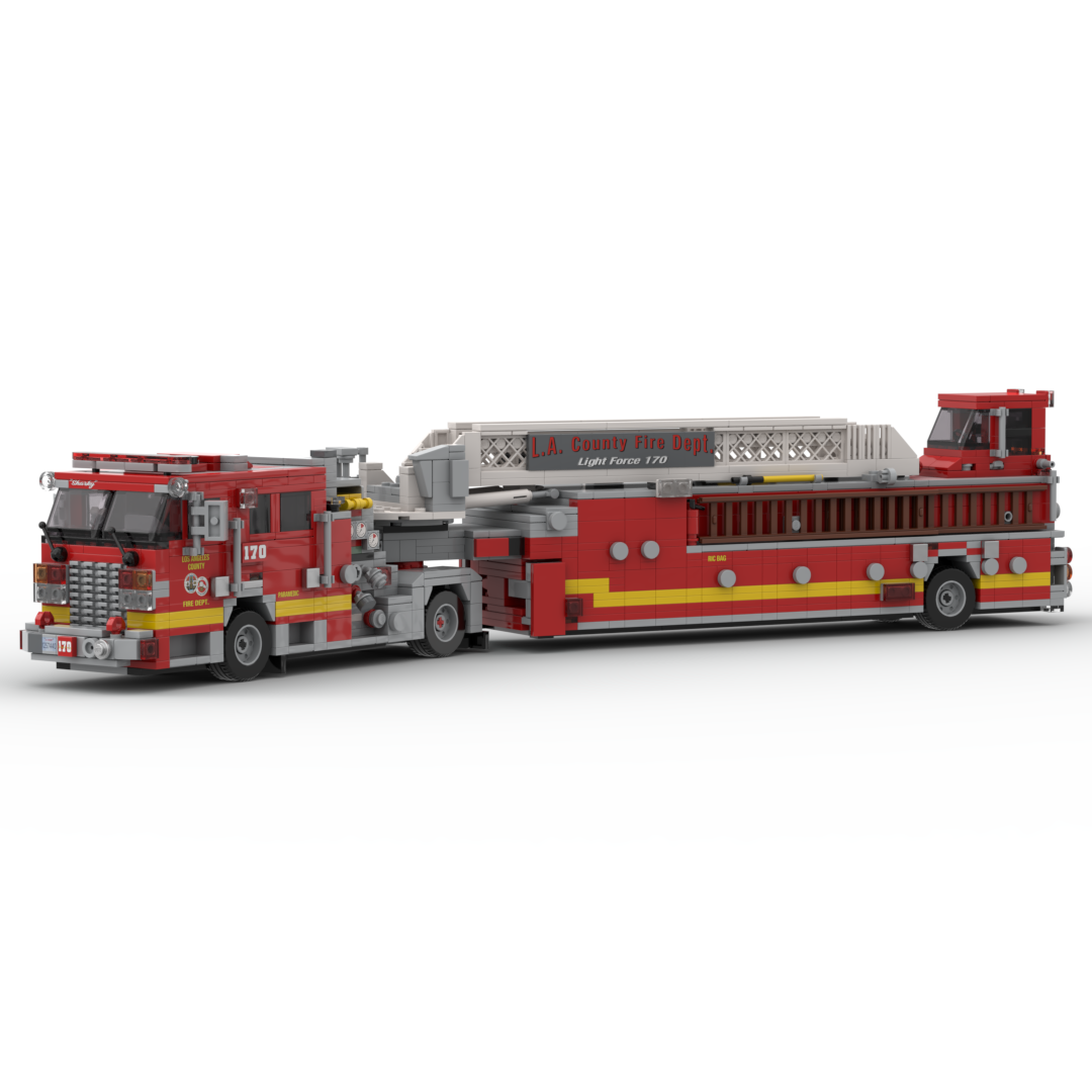 LA County FD Truck 170 | 2007 KME Predator Severe Service Tiller brick model