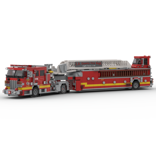 LA County FD Truck 170 | 2007 KME Predator Severe Service Tiller brick model